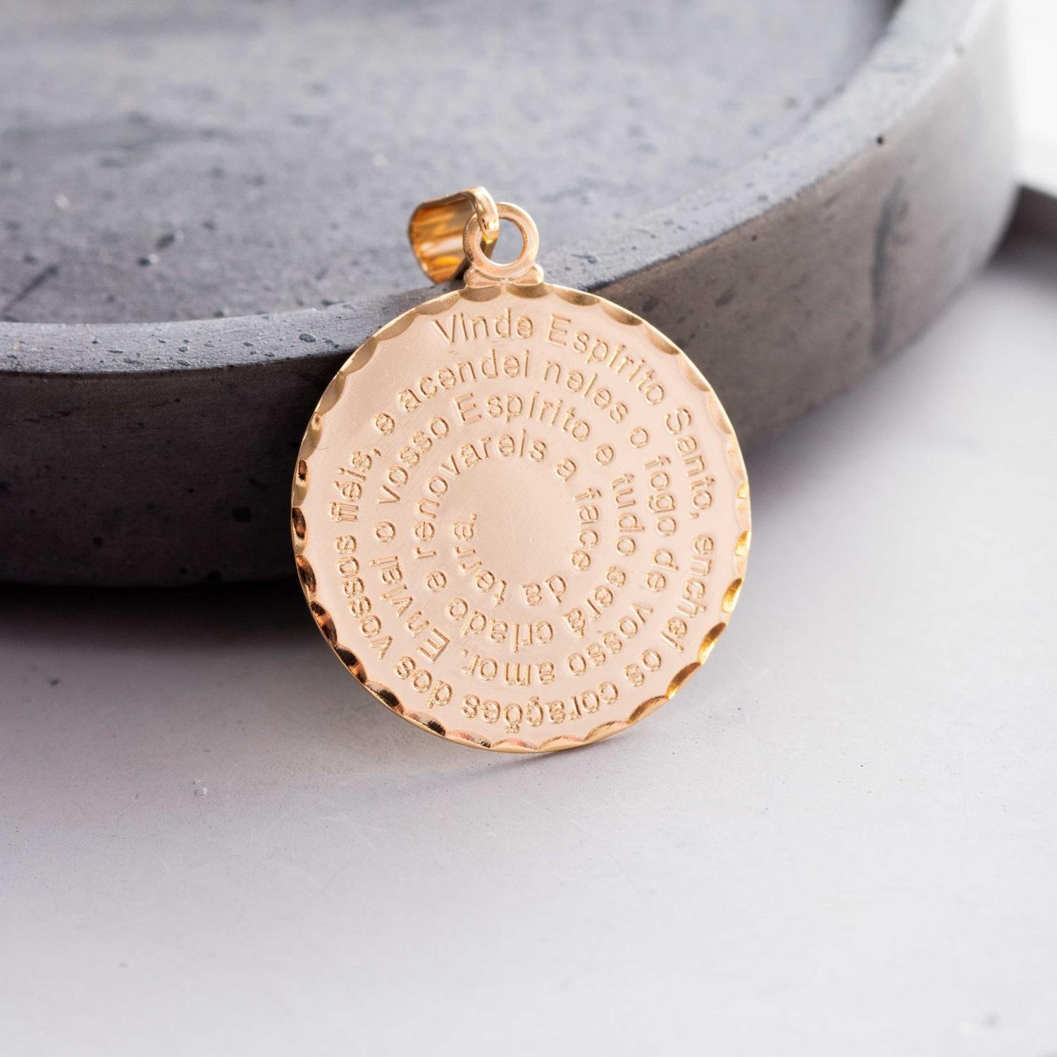 Pgt-276-Fo Pingente Oração Do Espirito Santo 25mm