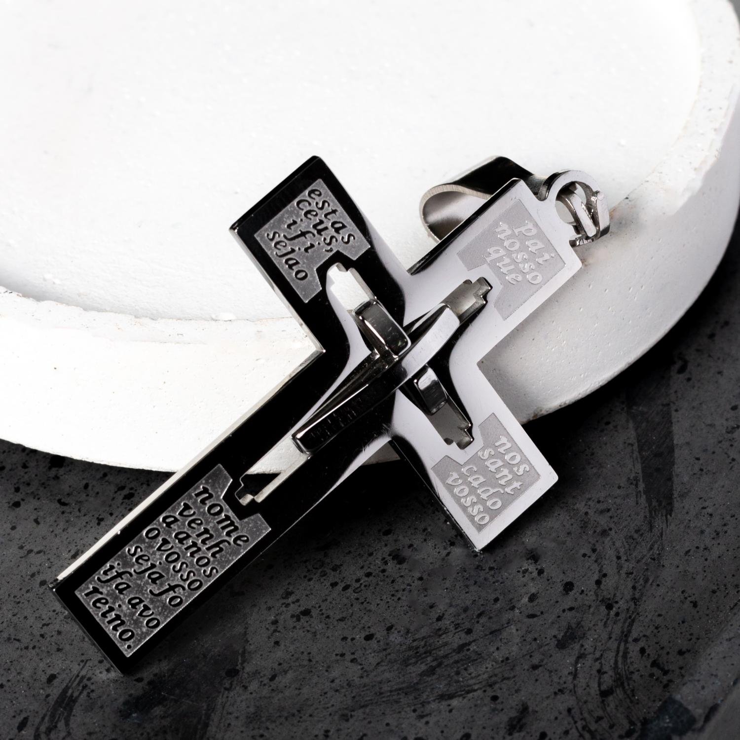 Pgt-307 (Aço Inox) Pingente De Cruz