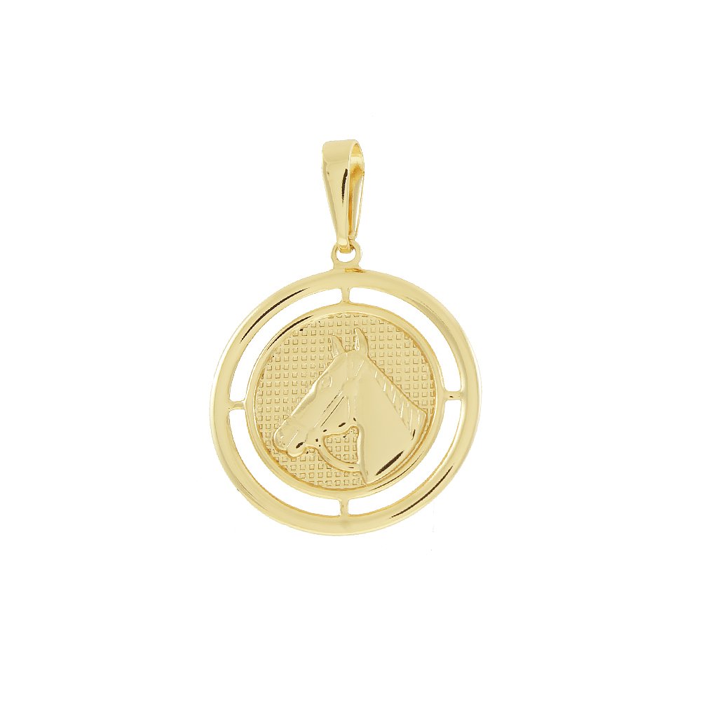 Pgt-356-Fo Pingente De Medalha Com Cavalo