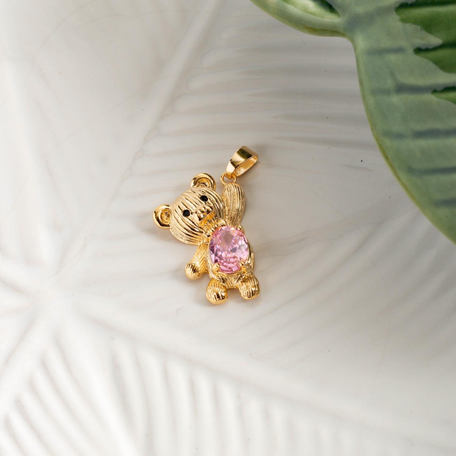 Pgt-398-Fo Pingente De Ursinho Cristal.