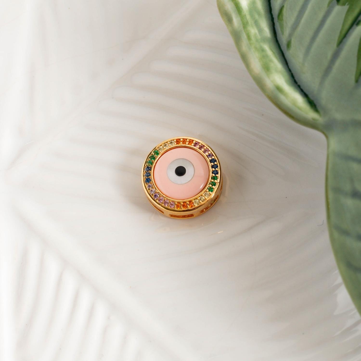 Pgt-400-Fo Pingente De Olho Grego Colorido + Rosa.