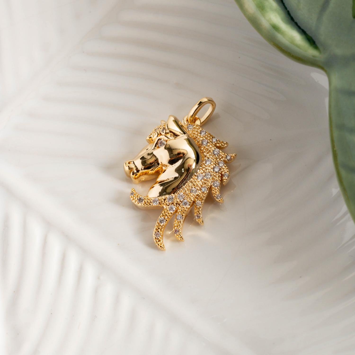 Pgt-407-Fo Pingente De Cavalo Cravejado Cristal.