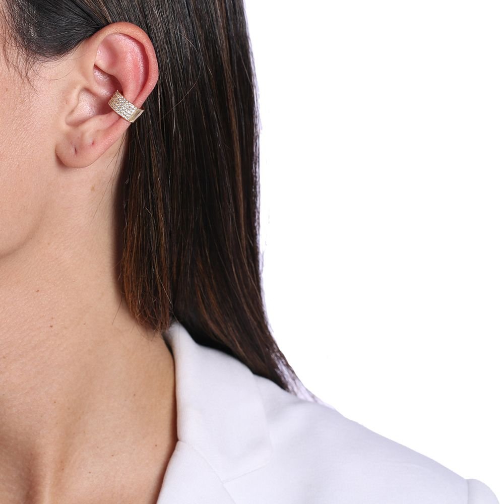 PIR-264-DO (PAR) PIERCING FAKE CRAVEJADO COM MICRO ZIRCÔNIAS CRISTAL