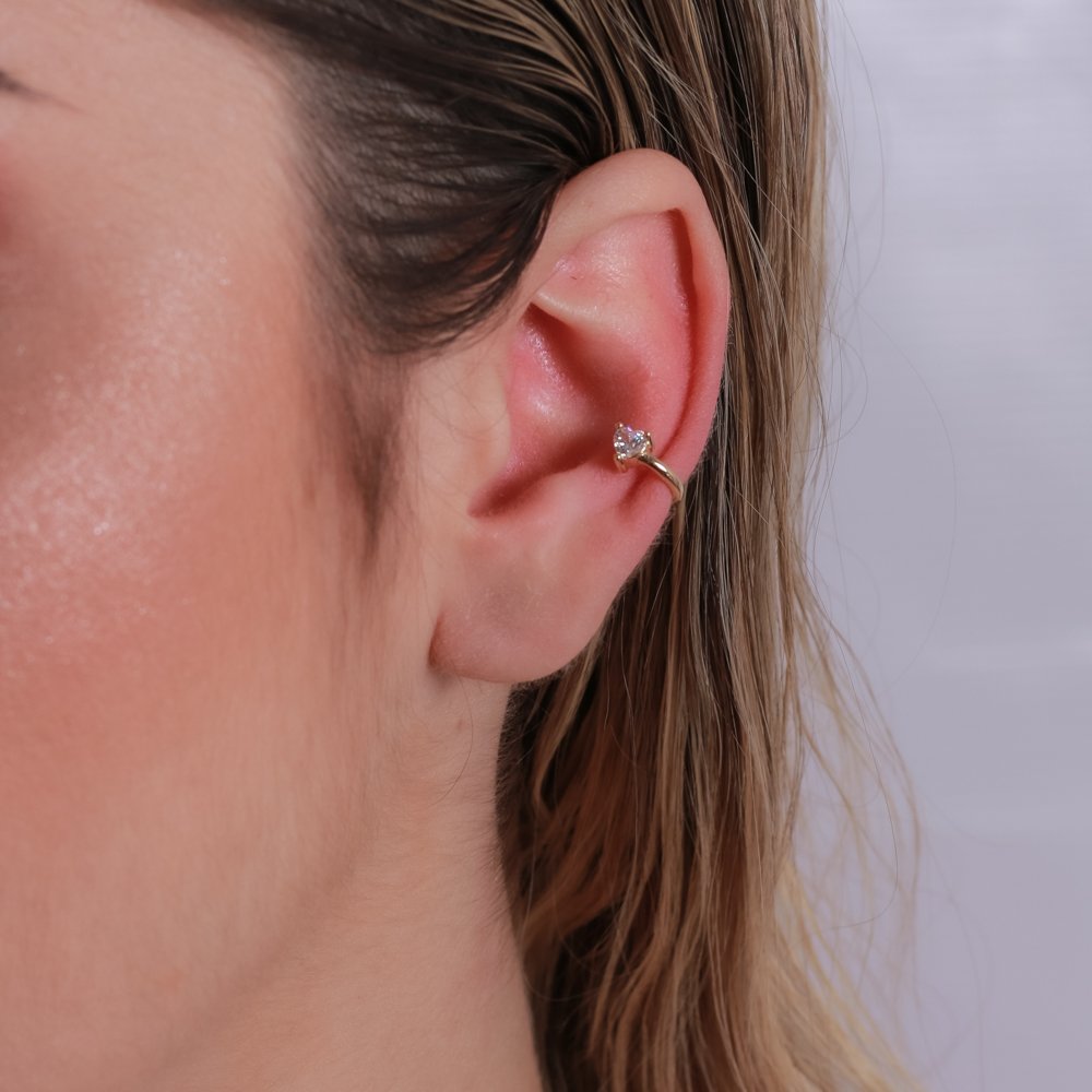 Pir-345-Do Piercing Com Coração Cristal (Par).