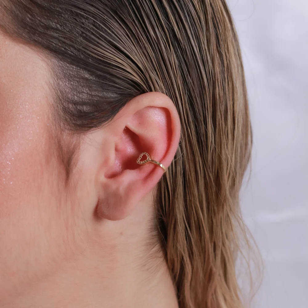 Pir-350-Do Piercing Com Coração Cravejado Cristal (Par).