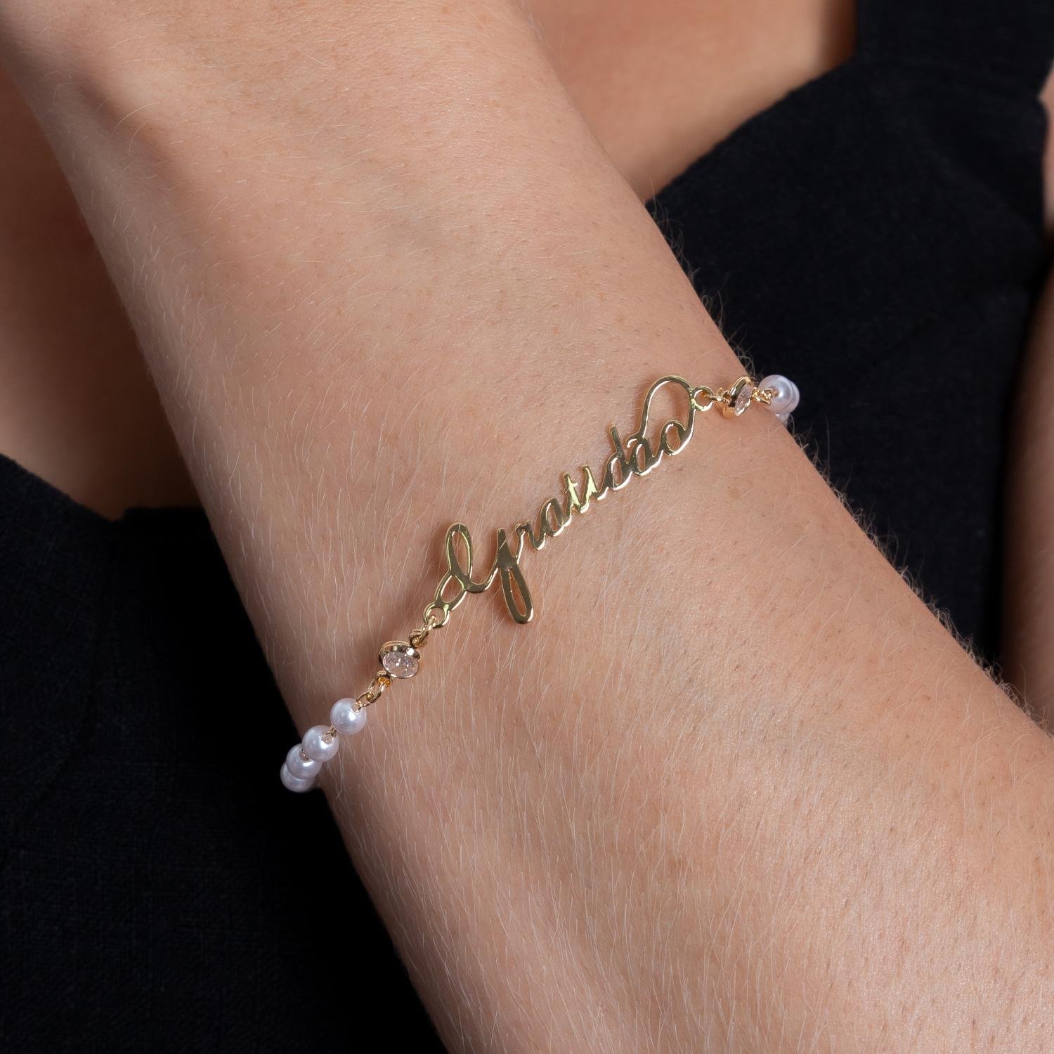 Pll-01-Fo Pulseira De Pérolas Com Gratidão.