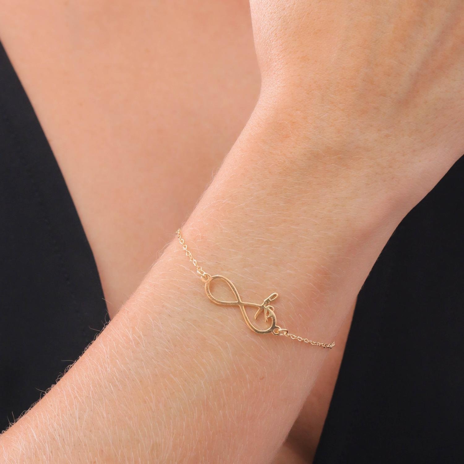 Pll-115-Fo Pulseira Com Símbulo Do Infinito E Fé.