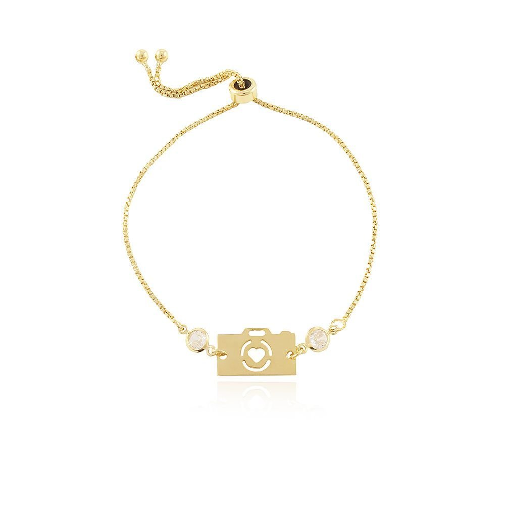 Pll-23-Fo Pulseira De Plaquinha Com Coração E Zircônias
