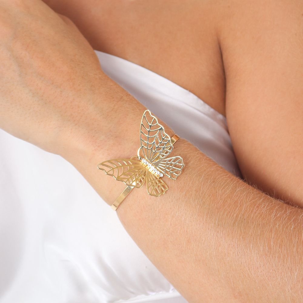 Pll-253-Fo Bracelete De Borboleta Com Zircônia Cristal.