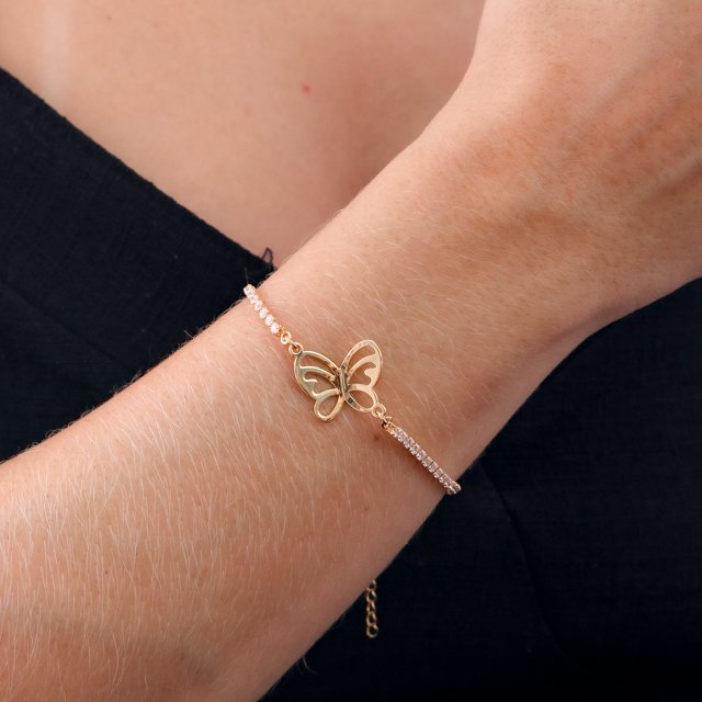 Pll-256-Fo Pulseira Com Borboleta.