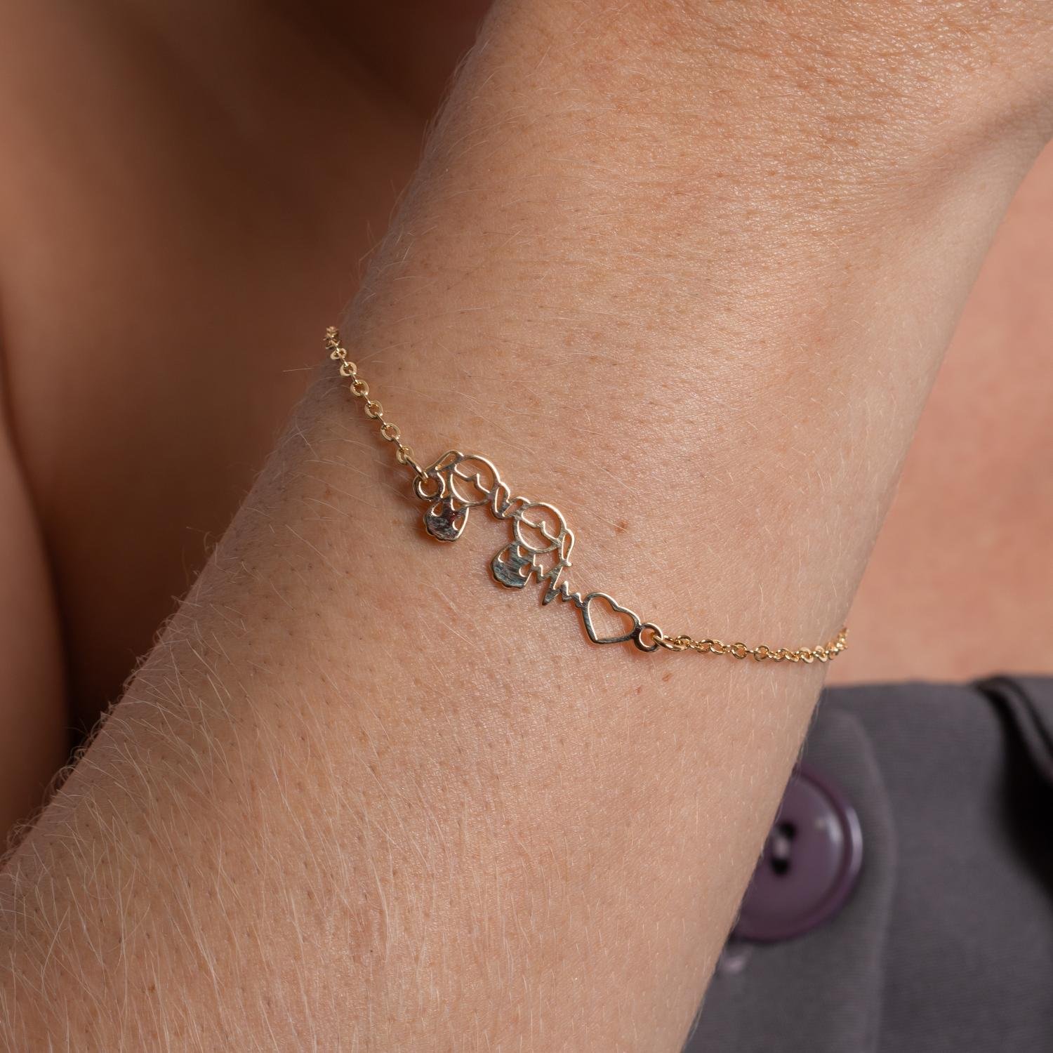 Pll-260-Fo Pulseira Duas Meninas Com Coração.