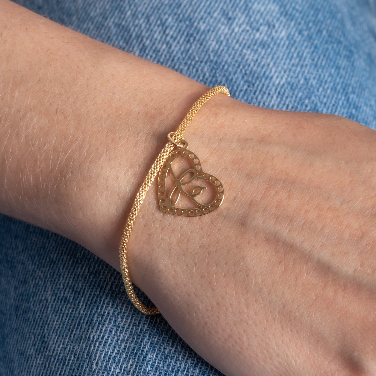 Pll-415-Fo Pulseira Com Pingente De Coração Com Fé.