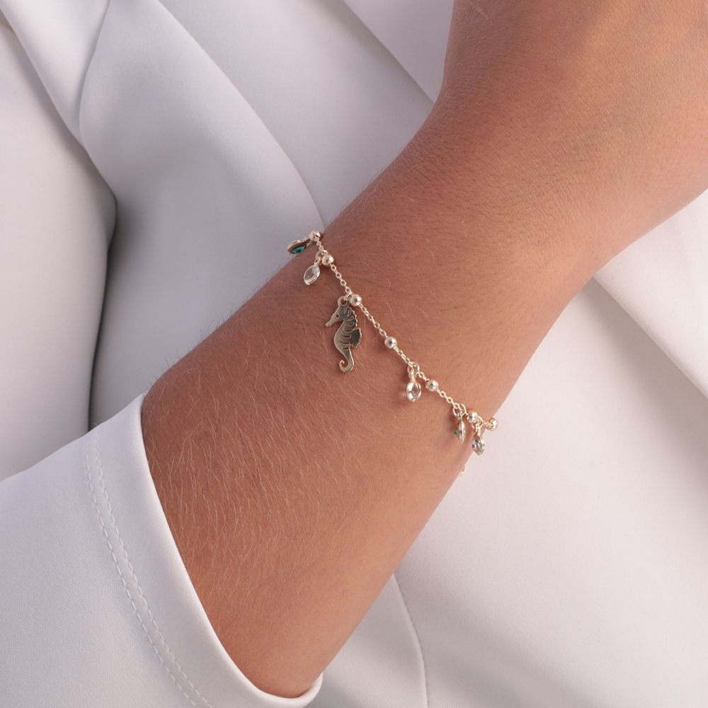 Pll-42-Fo Pulseira Cavalo Marinho Com Pontos De Luz