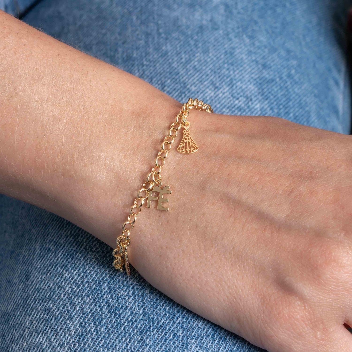 Pll-426-Fo Pulseira De Nossa Senhora Aparecida E Fé.