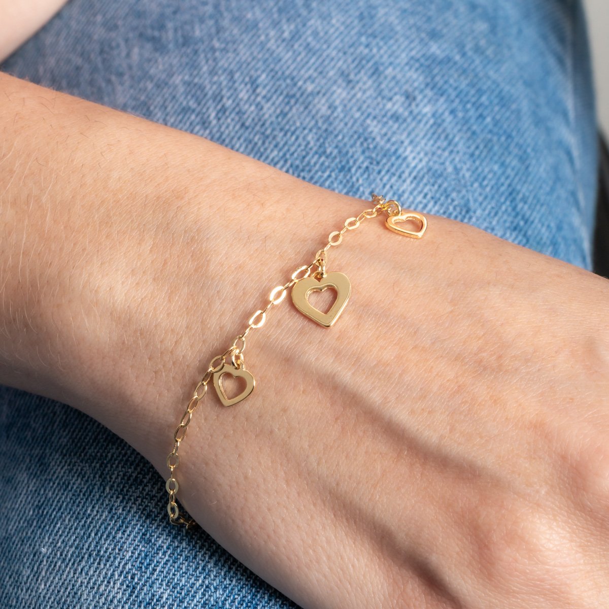 Pll-465-Fo Pulseira Com Pingentes De Corações.