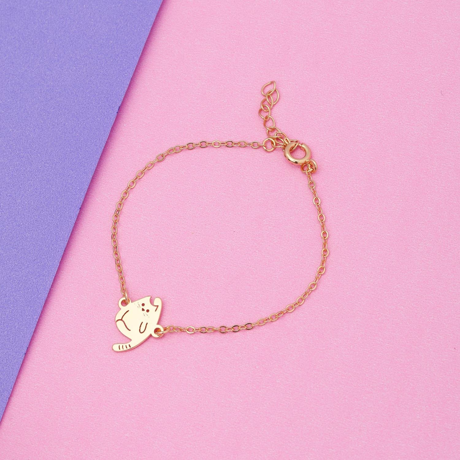 Pll-470-Fo Pulseira Infantil Com Pingente De Gatinho.