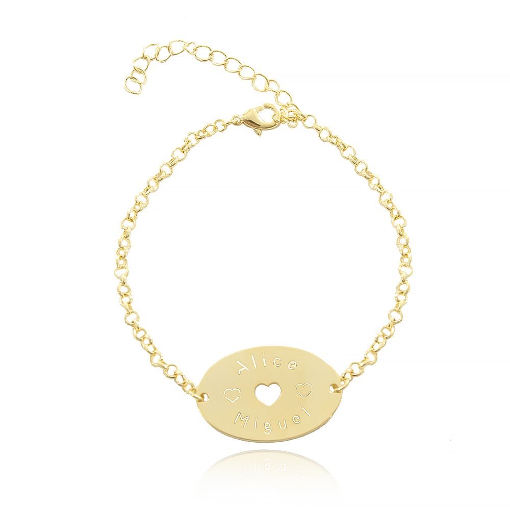 PRS-392-FO PULSEIRA OVAL COM DOIS NOMES