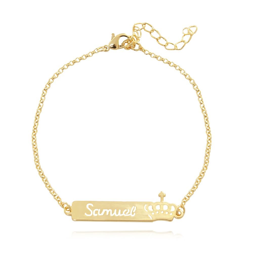 PRS-50-FO PULSEIRA COM NOME E COROA VAZADOS