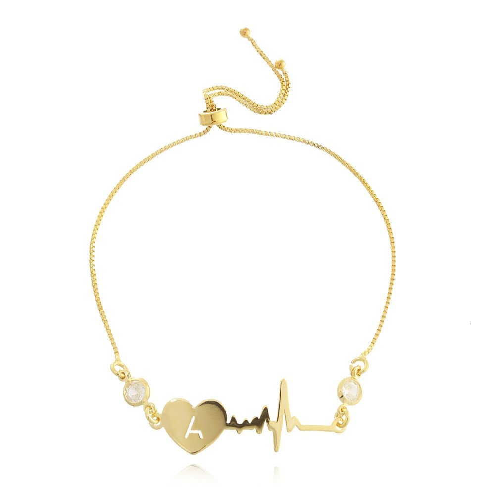 PRS-640-FO PULSEIRA BATIMENTOS CARDÍACOS COM UM CORAÇÃO E INICIAL