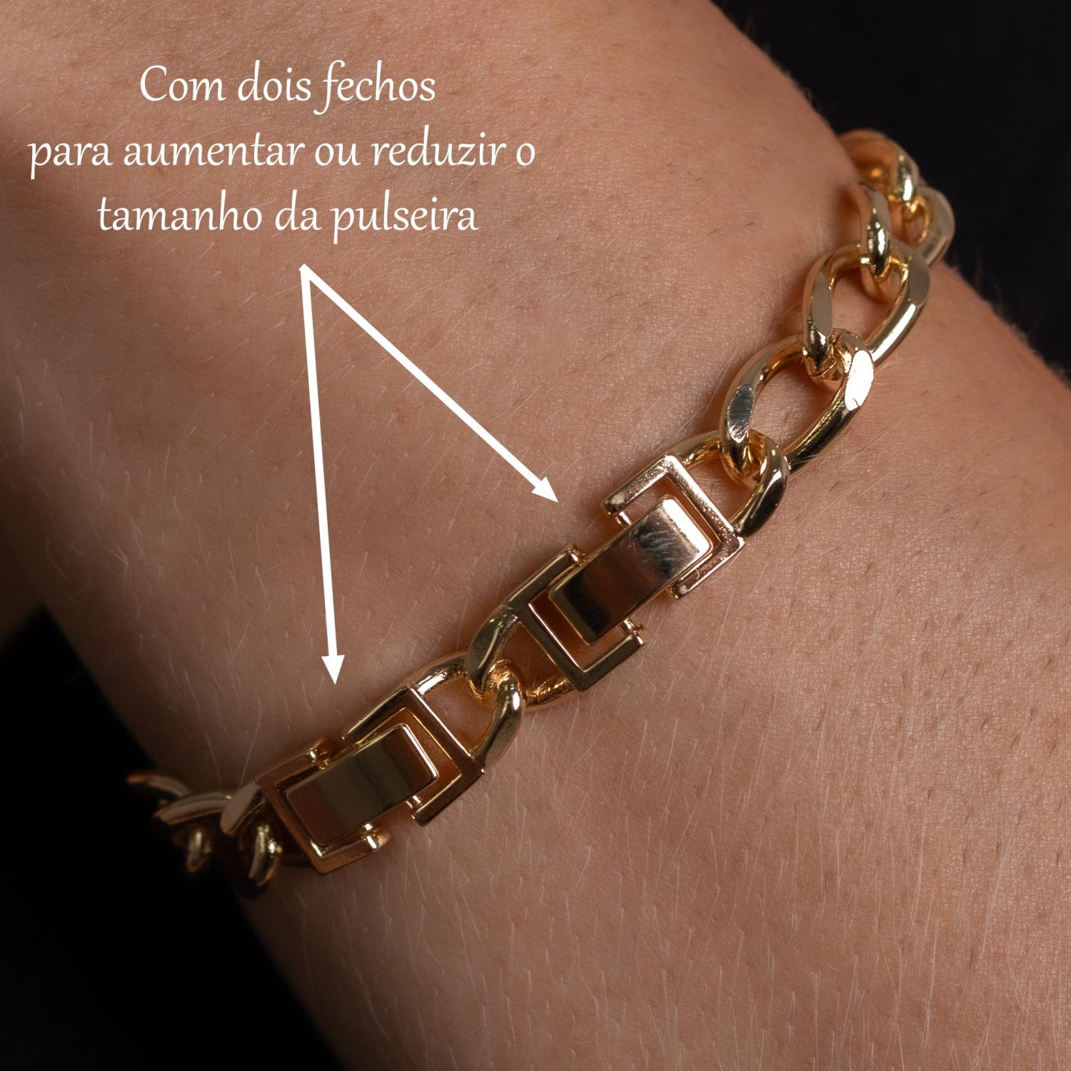 Psd-145-Fo Pulseira Elos Cravejada Cristal.