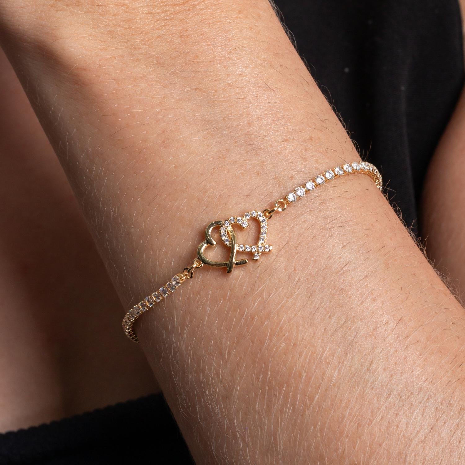 Psd-164-Fo Pulseira De Coração Cravejada Cristal.