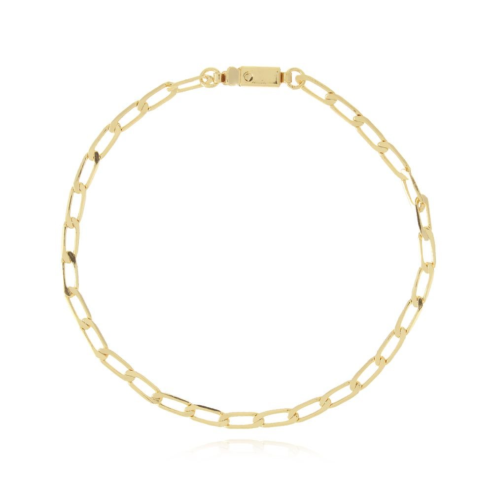 Psm-200-Fo Pulseira masculina elo cadeado alongado (21cm)