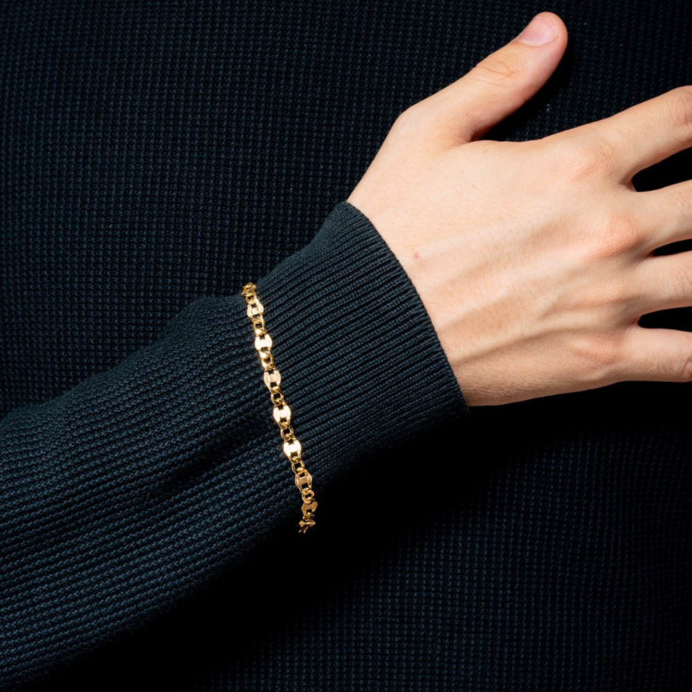 Psm-397-Fo Pulseira Masculina Elo Diamantado 6mm ( 21cm). 