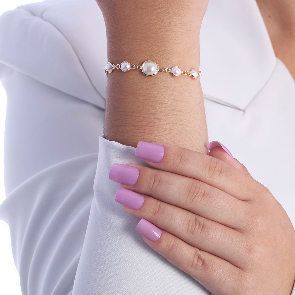 Pst-1095-Fo Pulseira De Pérolas