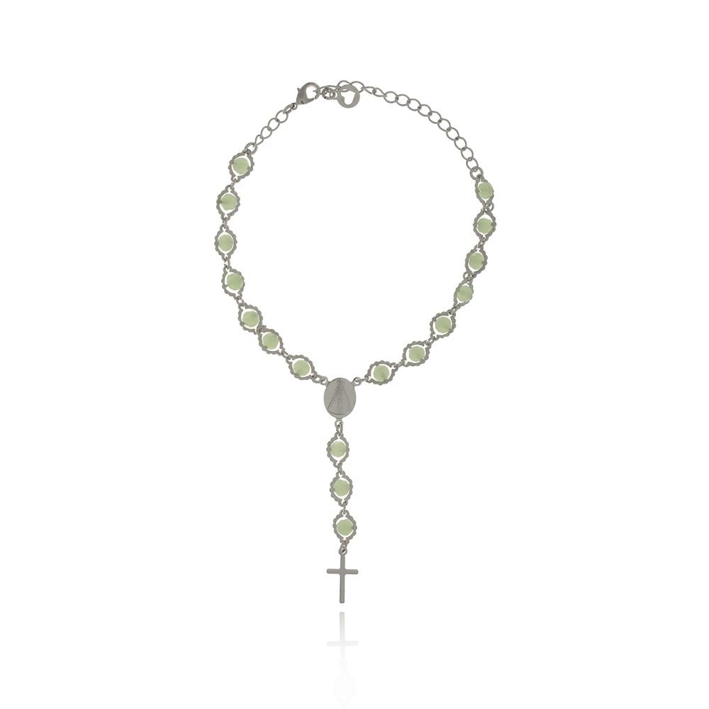 Pst-1151-Fo Pulseira Nossa Sra. Aparecida De Terço Azul