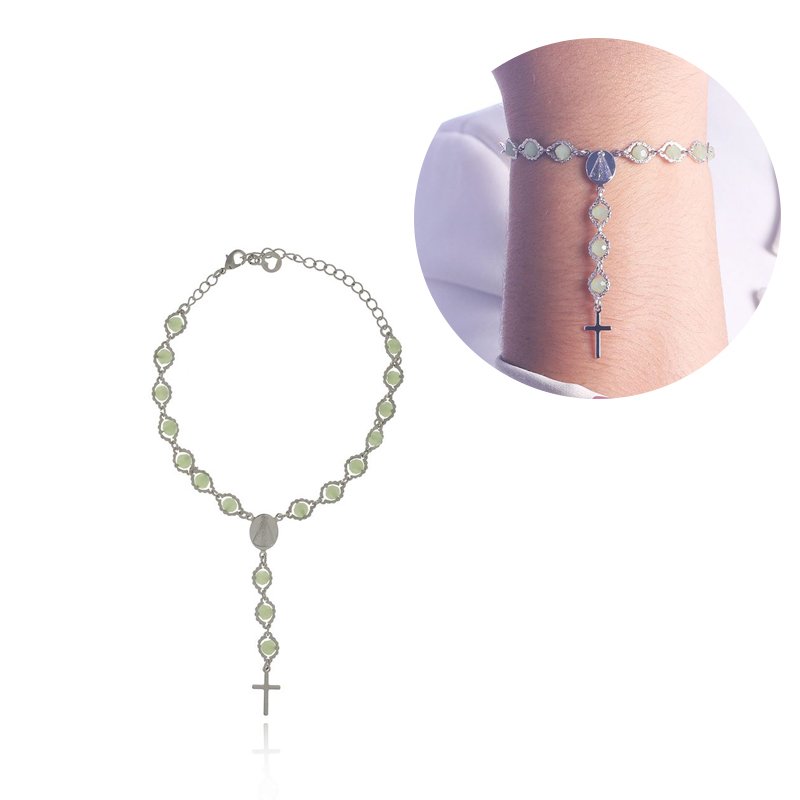 Pst-1151-Fo Pulseira Nossa Sra. Aparecida De Terço Azul