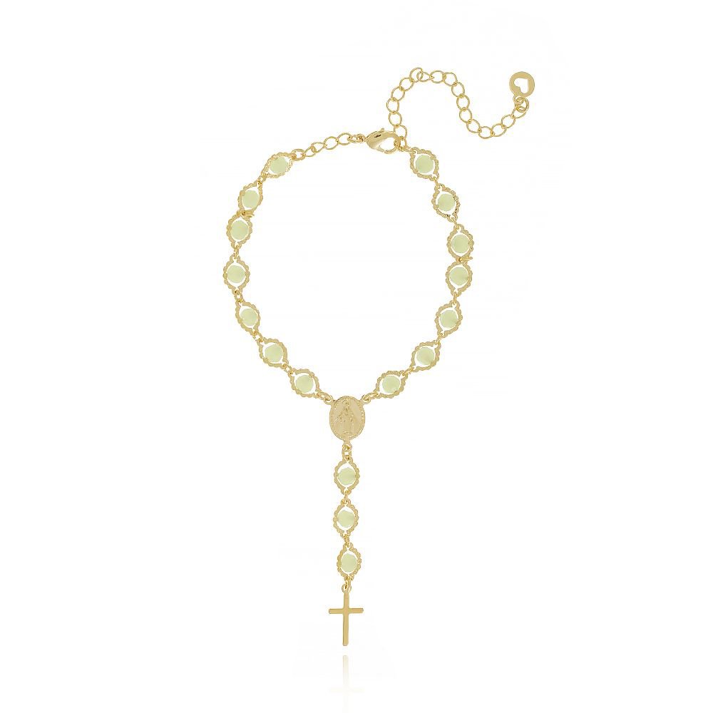 Pst-1152-Fo Pulseira Nossa Sra. Das Graças De Terço Azul