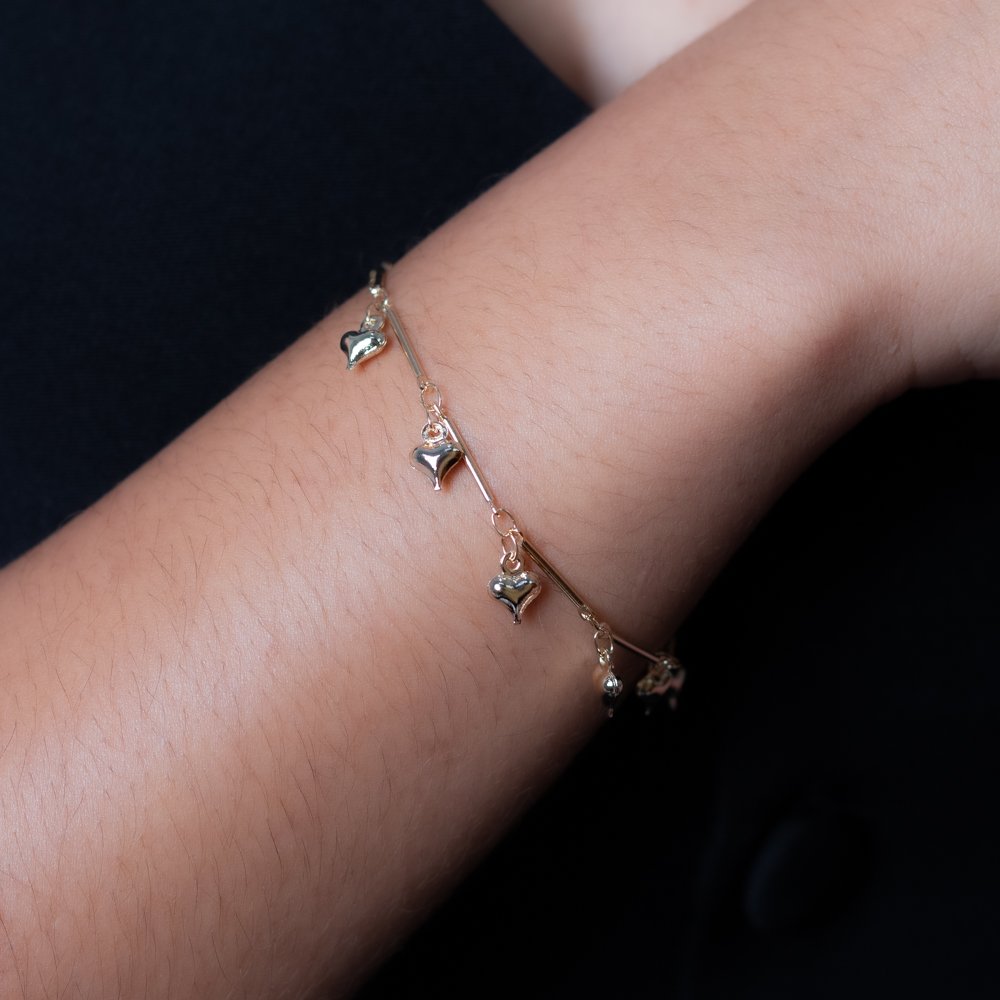 Pst-1404-Fo Pulseira Com Corações.