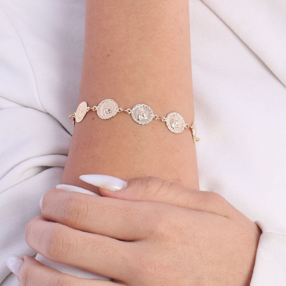 Pst-1603-Fo Pulseira Com Pingentes De Medusa