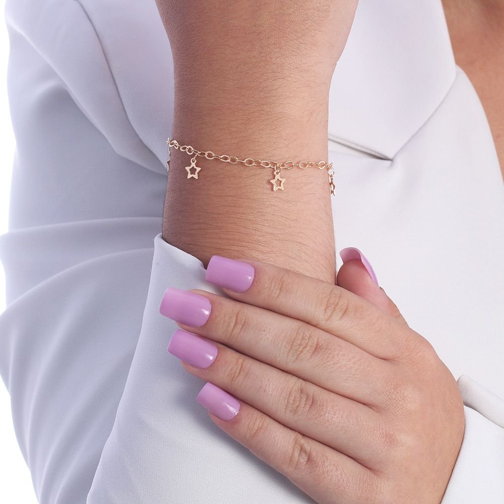 Pst-1897-Fo Pulseira De Estrelinhas Vazadas