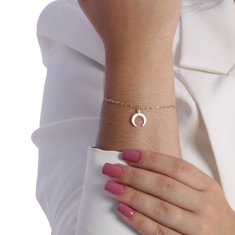 Pst-1930-Fo Pulseira Com Pingente De Lua