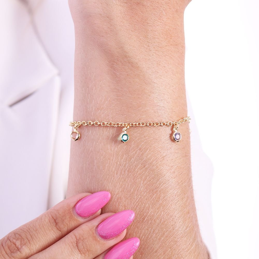 Pst-2005-Fo Pulseira De Zircônias Coloridas