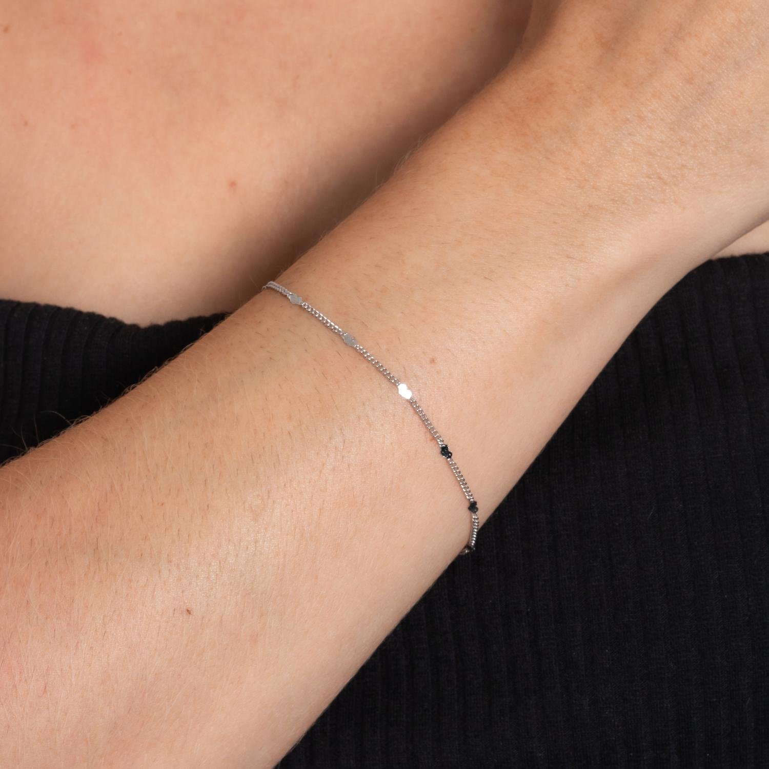 Pst-2164-Rd Pulseira Mini Corações - Ródio Branco.