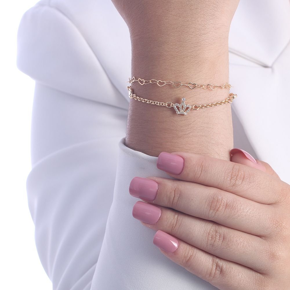 Pst-2178-Fo Pulseira Coroa Cravejada De Zircônia