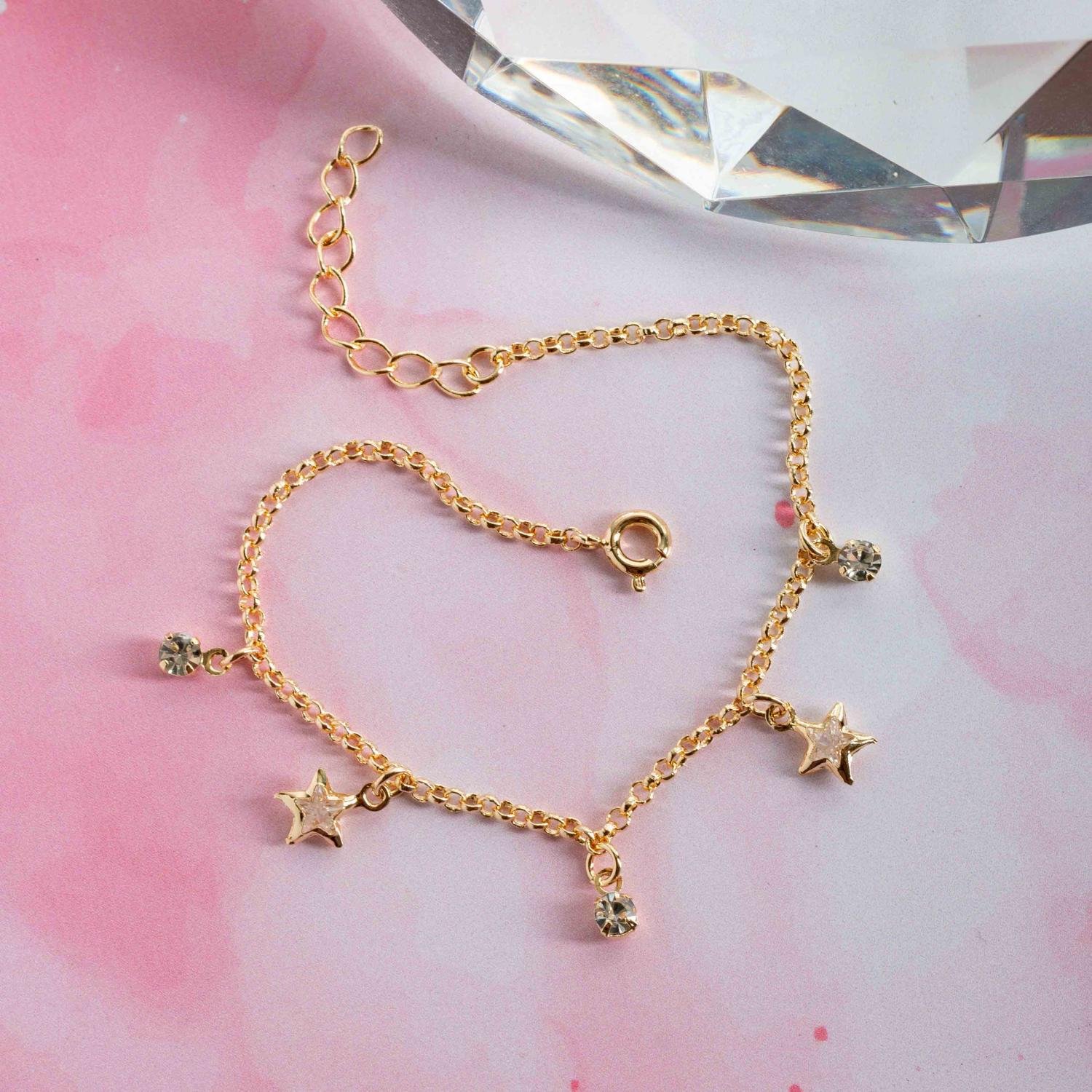 Psti-220-Fo Pulseira Infantil De Estrelinha Cristal.