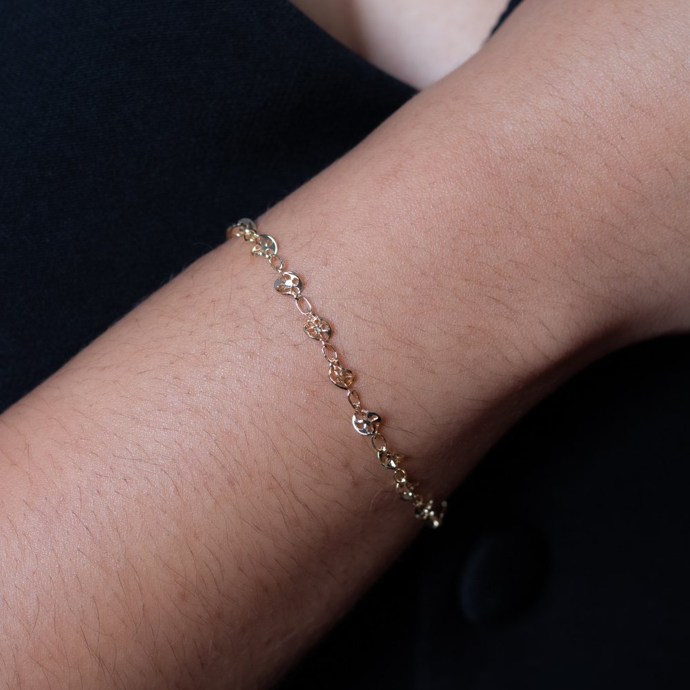 Pst-2264-Fo Pulseira Vazada Com Detalhes De Flor.