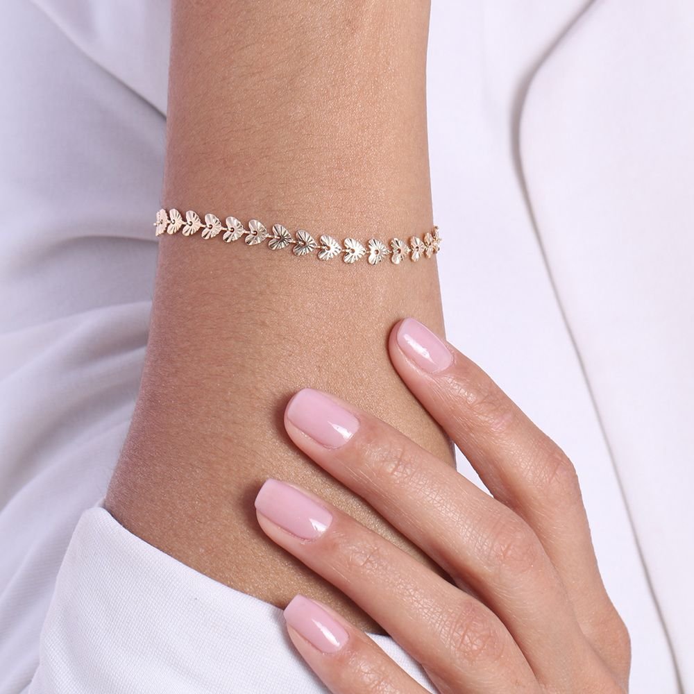 Pst-2347-Fo Pulseira De Coração Detalhados
