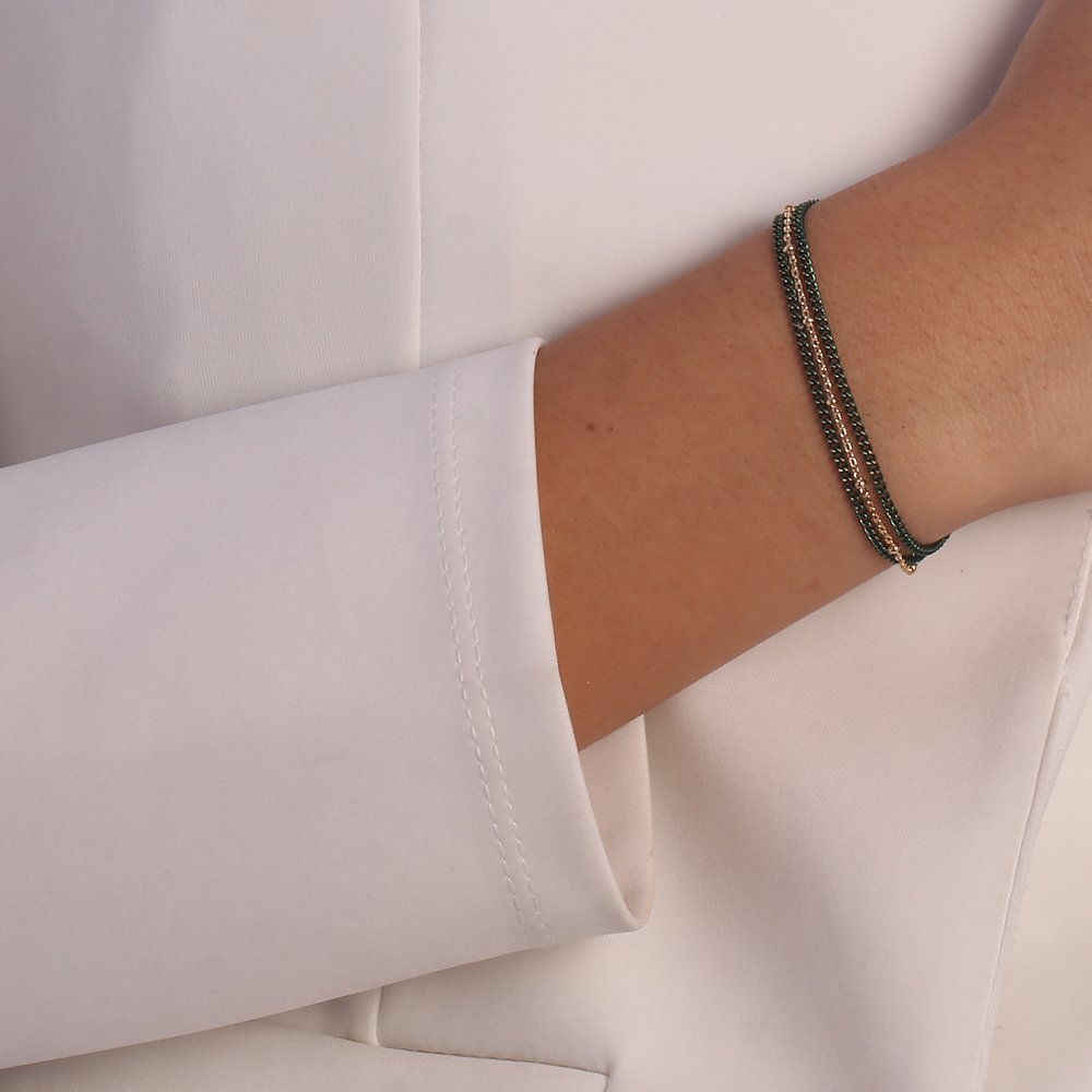 Pst-2390-Fo - Pulseira Tripla Corrente Colorida