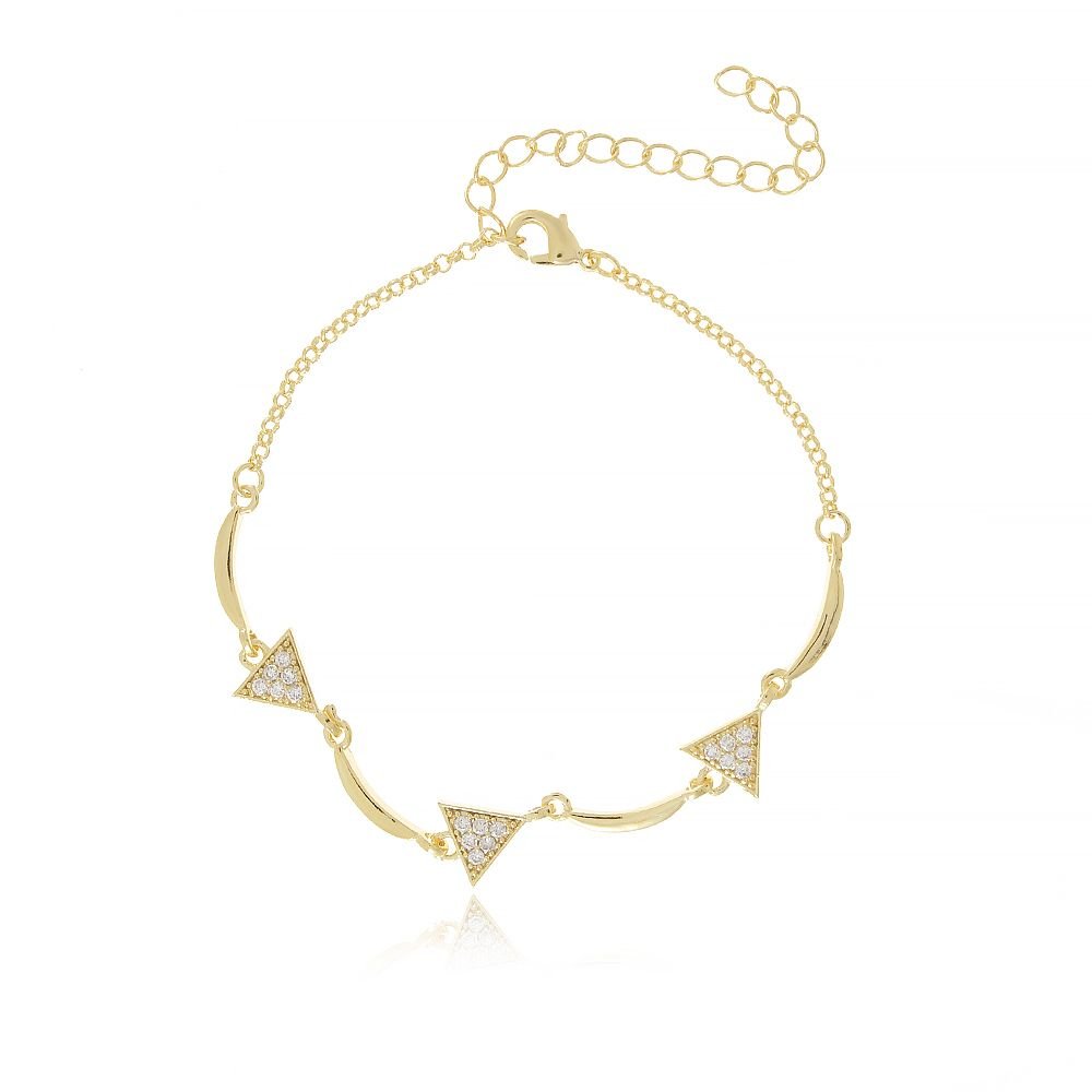 Pst-2405-Fo Pulseira Triângulos Cravejados Com Micro Zircônias