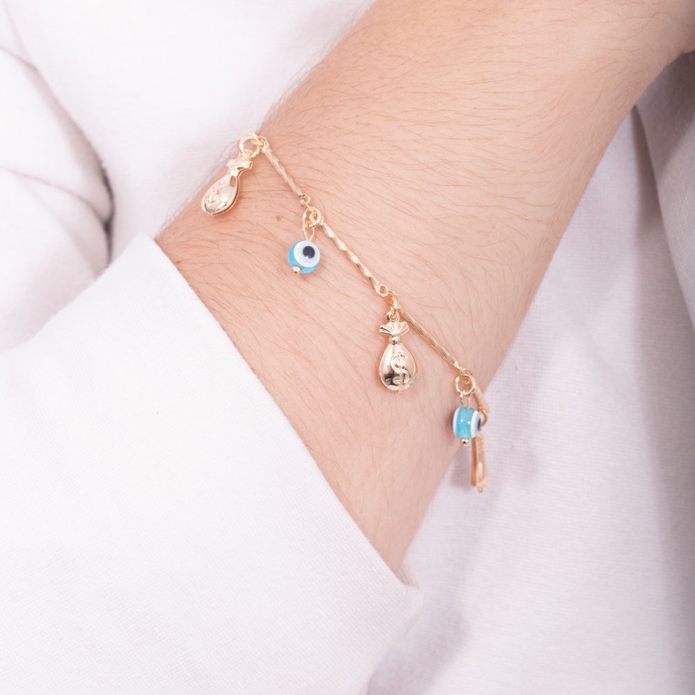 Pst-2462-Fo Pulseira Palito Mix Olho Grego