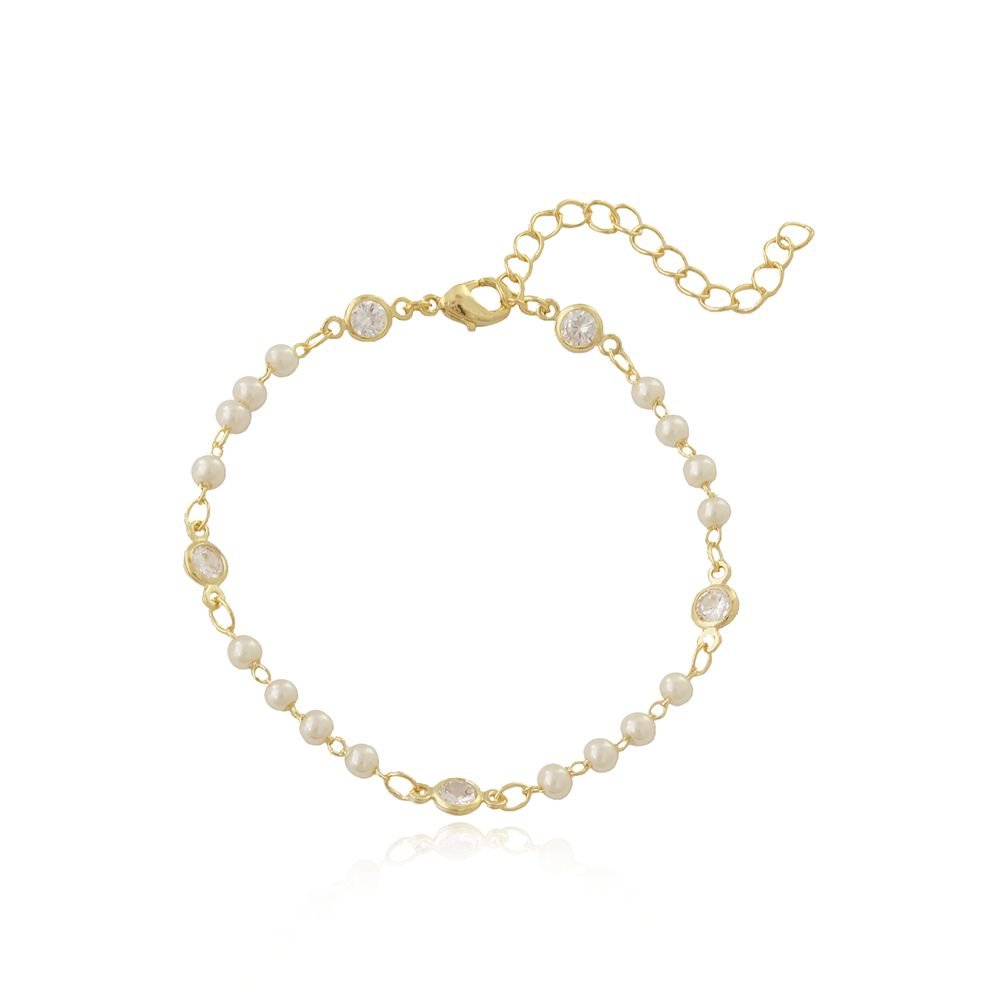 Pst-2499-Fo Pulseira Pérolas Com Pontos De Luz