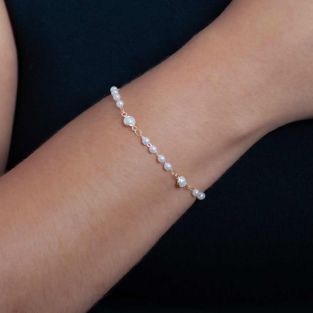 Pst-2501-Fo Pulseira De Mini Pérolas
