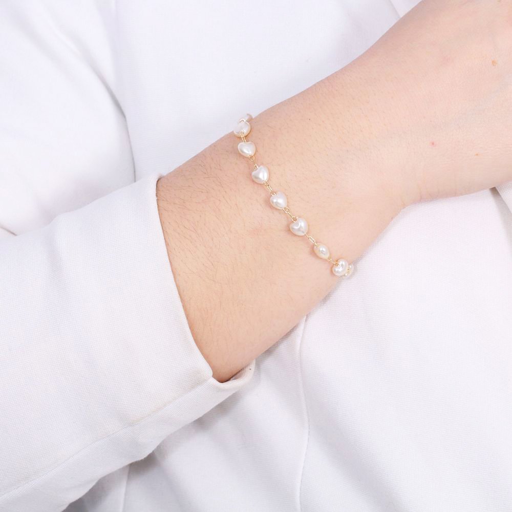 Pst-2506-Fo Pulseira De Pérolas De Coração