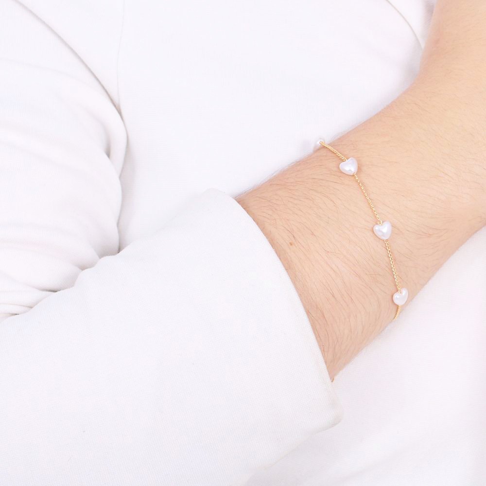 Pst-2507-Fo Pulseira De Pérolas De Coração