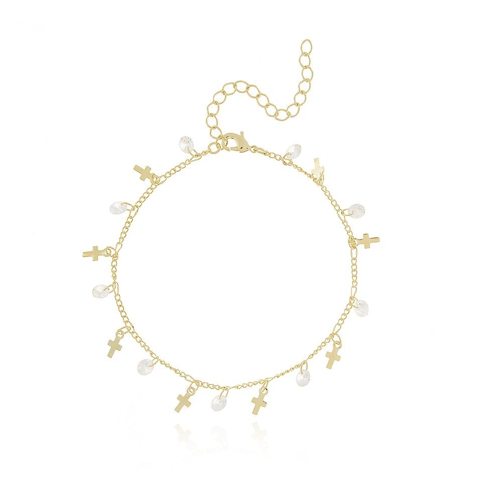 Pst-2516-Fo Pulseira De Cruz E Zircônias