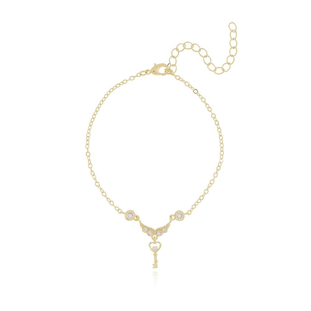 Pst-2531-Fo Pulseira De Chave E Zircônias